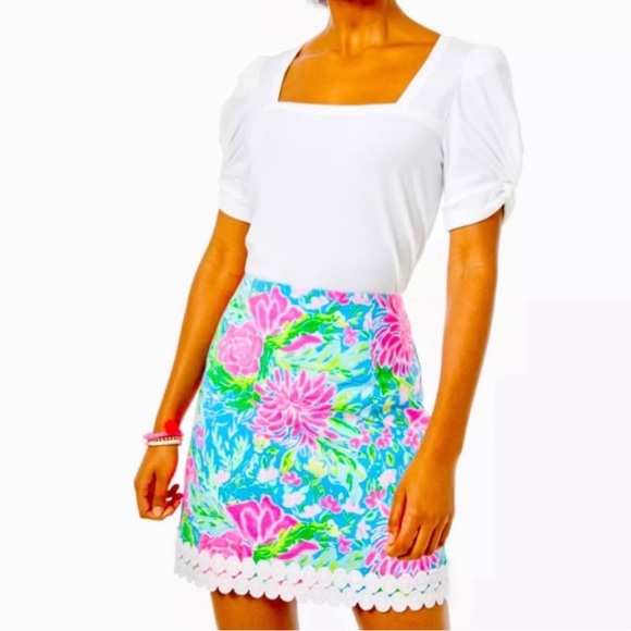 Lilly Pulitzer Zanzibar Blue Izzy Mini Skirt - Picture 1 of 15